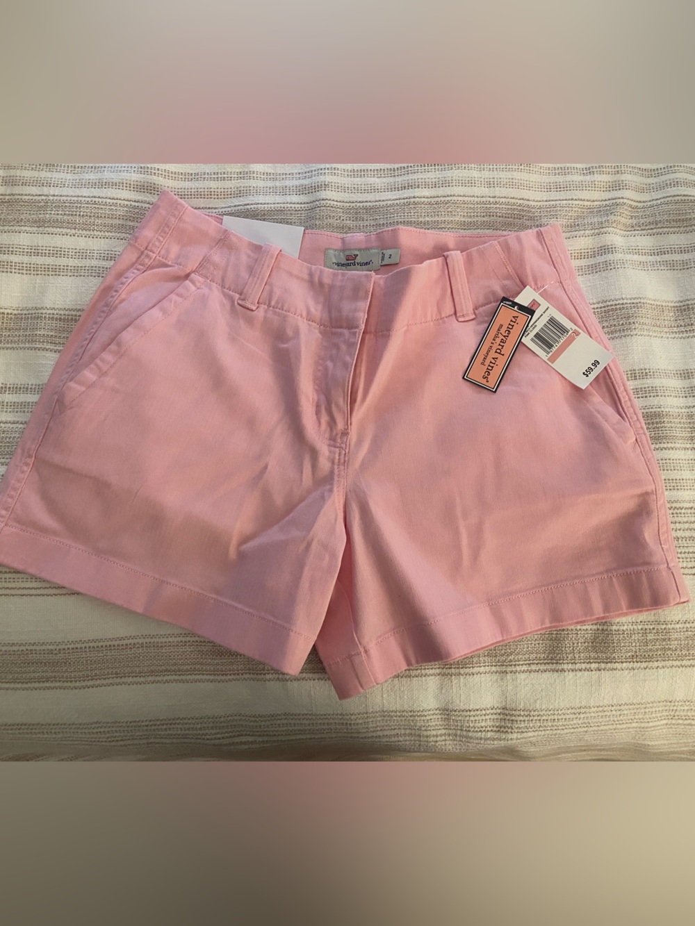 Vineyard Vines Pink High-Rise Cotton Shorts